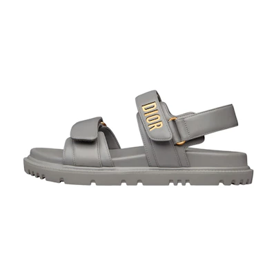 (W) Dior DiorAct Leather Gray 'Versatile CMFT Fashion Slide'