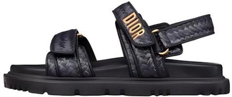 (Women) Dior DiorAct Sandal 'Black Logo Raffia' KCQ840WJU_S900 (Women) Dior DiorAct Sandal 'Black Logo Raffia' KCQ840WJU_S900