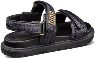 Purchase (Women) Dior DiorAct Sandal 'Black Logo Raffia' KCQ840WJU_S900