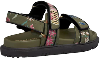 Shop (Women) Dior DiorAct Sandal 'Khaki Embroidered Tech Fabric' KCQ549FWL_S11H