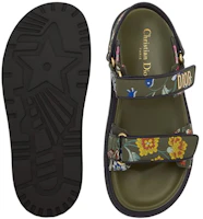 Purchase (Women) Dior DiorAct Sandal 'Khaki Embroidered Tech Fabric' KCQ549FWL_S11H