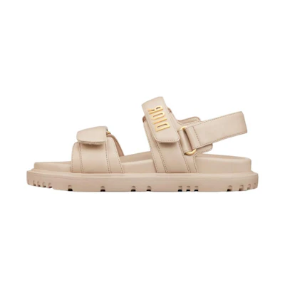 (W) Dior DIORact Sandal Powder Beige Lambskin