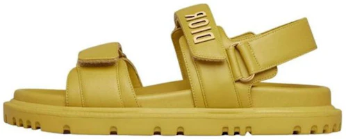(Women) Dior DIORact Sandal Saffron Yellow Lambskin KCQ547LAB_S30Y (Women) Dior DIORact Sandal Saffron Yellow Lambskin KCQ547LAB_S30Y