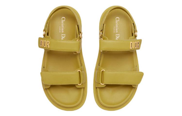 Shop (W) Dior DIORact Sandaal Saffraan Geel Lamsleer KCQ547LAB_S30Y
