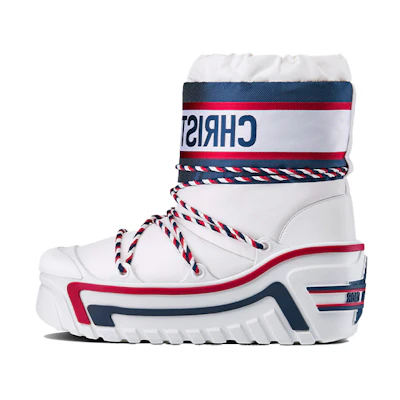 (W) Dior Dioralps Snow Boots 'Shiny Nylon Print White'