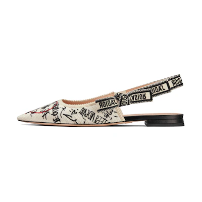 (W) Dior Dioramour Flat 'Graffiti Pattern - Cream'