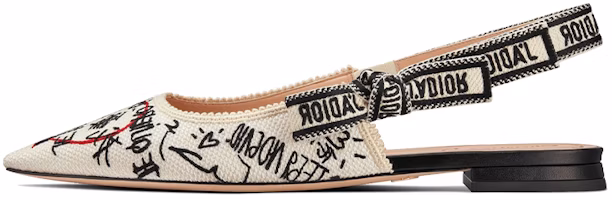 (Women) Dior Dioramour Flat 'Graffiti Pattern - Cream' KCB668DGE_S10W (Women) Dior Dioramour Flat 'Graffiti Pattern - Cream' KCB668DGE_S10W