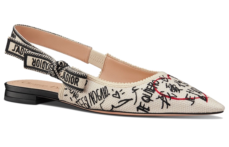 Order (W) Dior Dioramour Flat 'Corak Graffiti - Krim' KCB668DGE_S10W