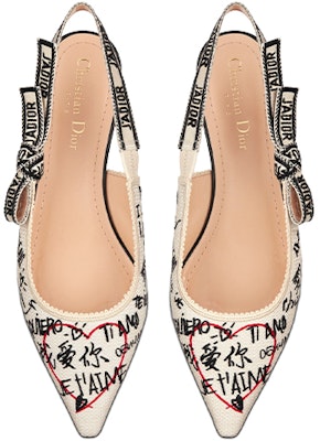 (Women) Dior Dioramour Flat 'Graffiti Pattern - Cream' KCB668DGE_S10W Shop (Women) Dior Dioramour Flat 'Graffiti Pattern - Cream' KCB668DGE_S10W