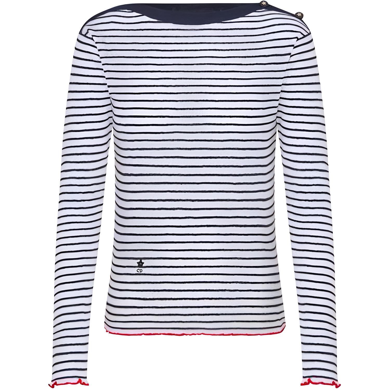 (Women) DIOR Dioriviera  Striped Crewneck Sweater Long Sleeve White 444S97AM785-X5883