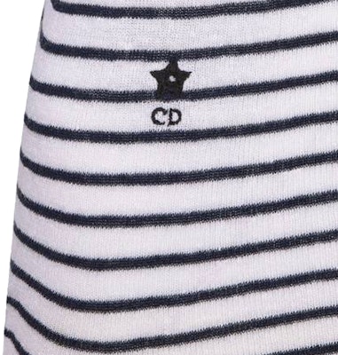 (W) DIOR Dioriviera 條紋圓領長袖針織衫 白色 444S97AM785-X5883 Shop (W) DIOR Dioriviera 條紋圓領長袖針織衫 白色 444S97AM785-X5883