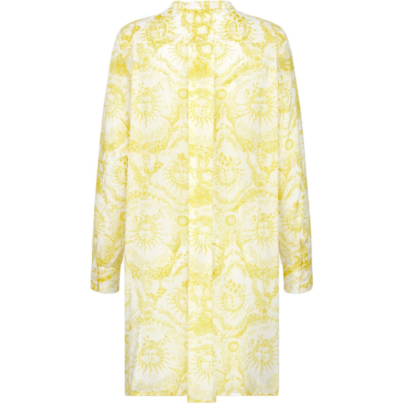 Lookbook (W) DIOR DIORIVIERA FW23 柠檬黄图案女士长袖中长款衬衫 421B54A3817-X0862