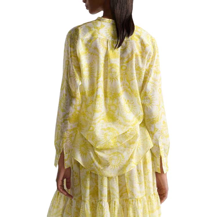 Purchase (W) DIOR DIORIVIERA FW23 柠檬黄图案女士长袖中长款衬衫 421B54A3817-X0862
