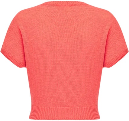 (W) 디올 디오리비에라 FW24 코랄 레드 자수 니트 반팔 탑. 424S68AM054-X2824 Lookbook (W) 디올 디오리비에라 FW24 코랄 레드 자수 니트 반팔 탑. 424S68AM054-X2824