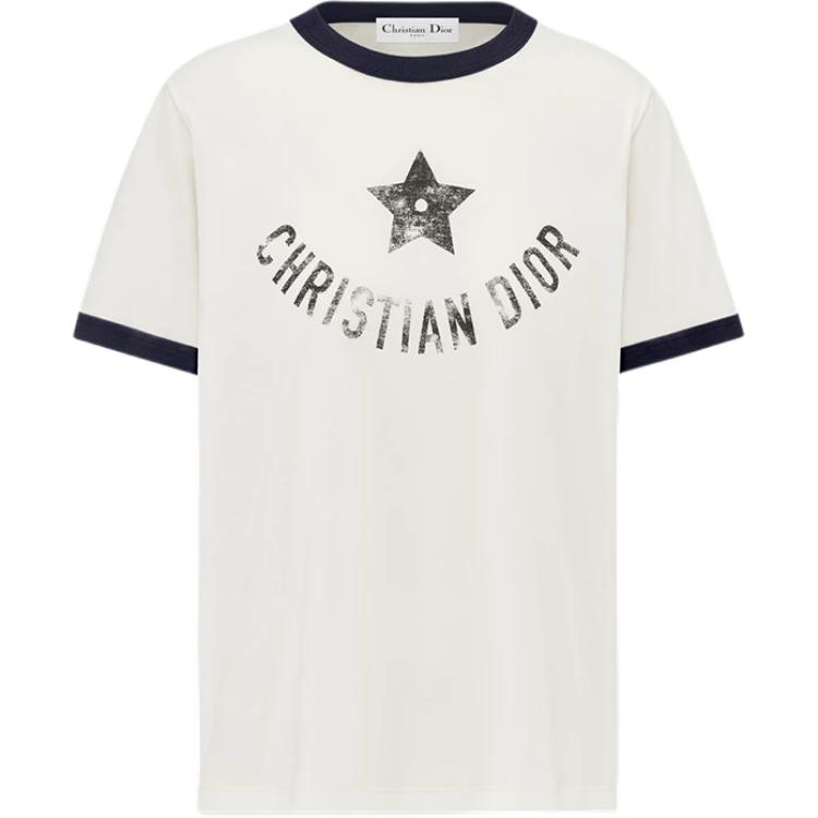 (Women) DIOR DIORIVIERA FW24 Logo Print Casual Crewneck T-Shirt Women Beige. 443T27A4537-X0853 圖 2