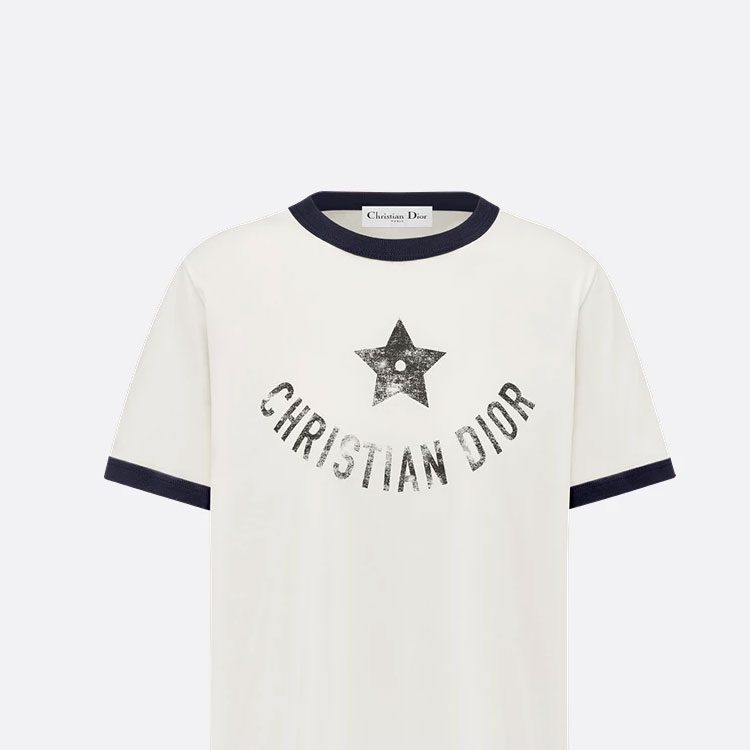 (Women) DIOR DIORIVIERA FW24 Logo Print Casual Crewneck T-Shirt Women Beige. 443T27A4537-X0853 圖 5