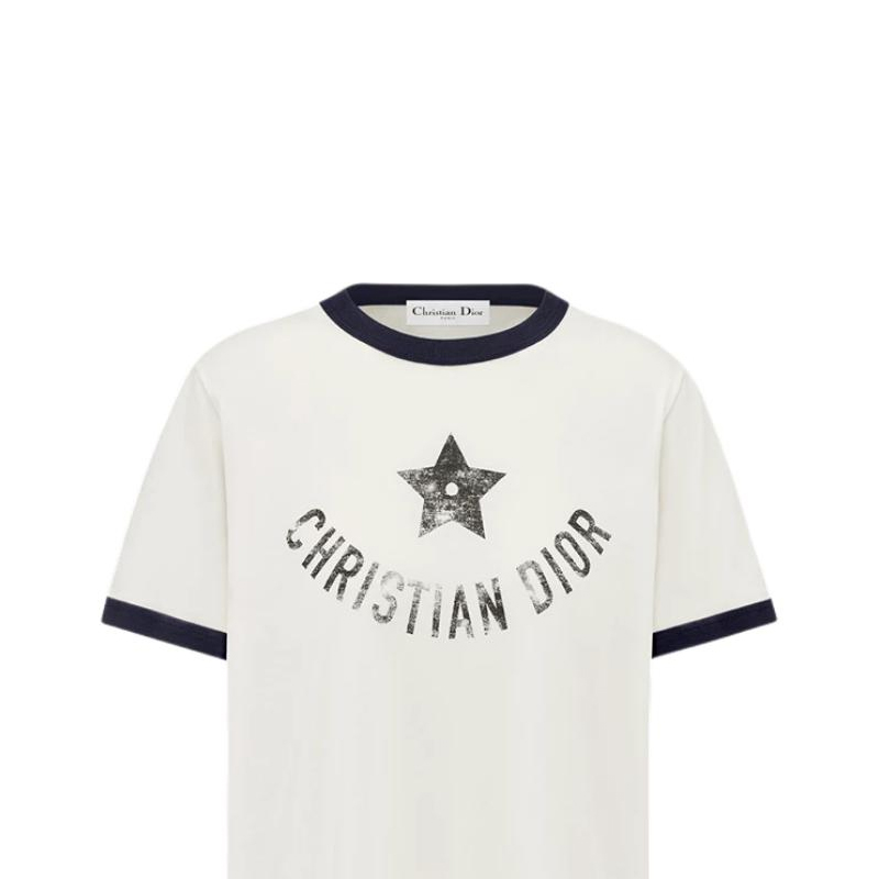 (Women) DIOR DIORIVIERA FW24 Logo Print Casual Crewneck T-Shirt Women Beige. 443T27A4537-X0853 圖 6