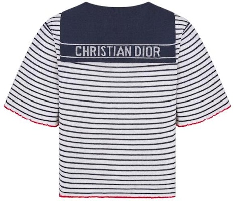 (W) DIOR DIORIVIERA FW24 條紋V領修身針織上衣海軍藍毛衣. 444S67AM785-X5883 Lookbook (W) DIOR DIORIVIERA FW24 條紋V領修身針織上衣海軍藍毛衣. 444S67AM785-X5883