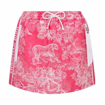 (Women) DIOR Dioriviera Pink Toile de Jouy Print Tie-Waist Casual Skirt Women’s. 147J42A2826-X4856