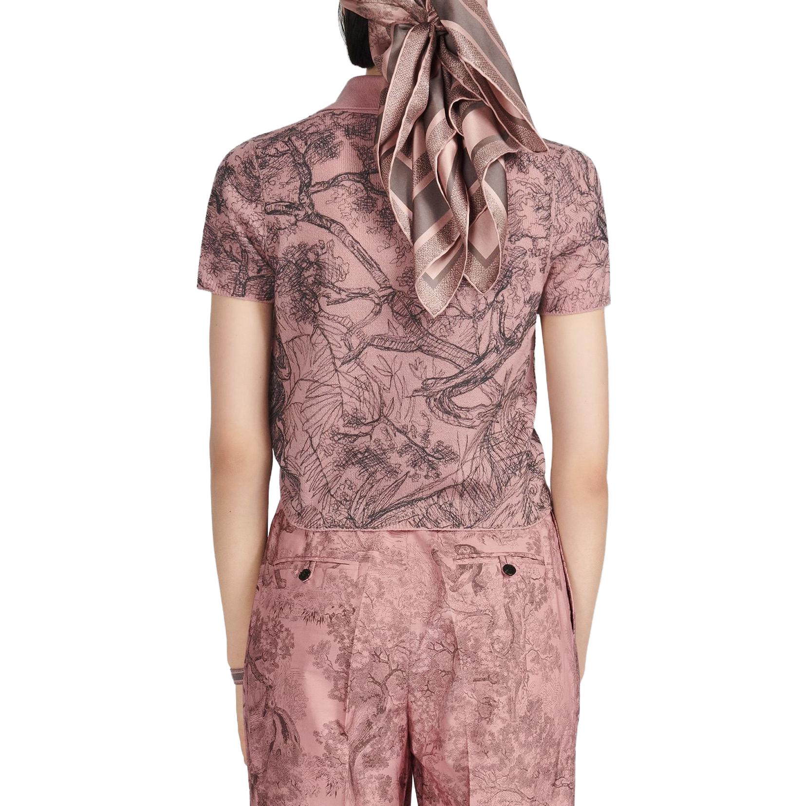 Purchase (Women) Dior Dioriviera SS23 Pink Animal Print Short Sleeve  Polo Shirt. 254S91AM118-X4839