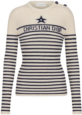(Women) DIOR Dioriviera Striped Logo Knit Pullover Sweater for Women. 244S10AM730-X5801 Buy (Women) DIOR Dioriviera Striped Logo Knit Pullover Sweater for Women. 244S10AM730-X5801