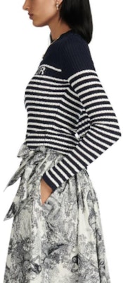 (Women) DIOR Dioriviera Striped Logo Knit Pullover Sweater for Women. 244S10AM730-X5801 Cheap (Women) DIOR Dioriviera Striped Logo Knit Pullover Sweater for Women. 244S10AM730-X5801