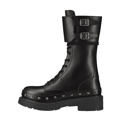 (W) Dior Diorquake Calfskin Ankle Boot 'Black Lace-Up'