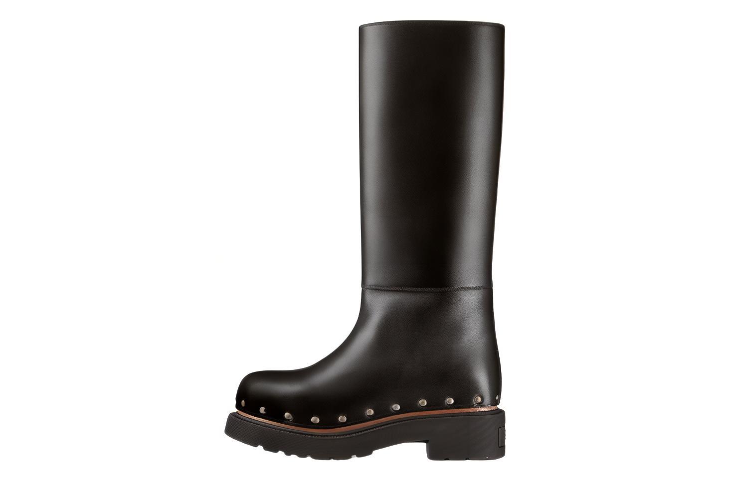 (Women) Dior Diorquake Calfskin Mid-Boot 'Studded Black' KDI773VEA_S900