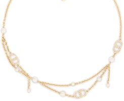 (Women) DIOR Double Chain Gold Necklace with Metal, Resin, and Faux Crystals for Women. N2701WOMCYD03S (Women) DIOR Double Chain Gold Necklace with Metal, Resin, and Faux Crystals for Women. N2701WOMCYD03S