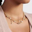 Shop (Women) DIOR Double Chain Gold Necklace with Metal, Resin, and Faux Crystals for Women. N2701WOMCYD03S