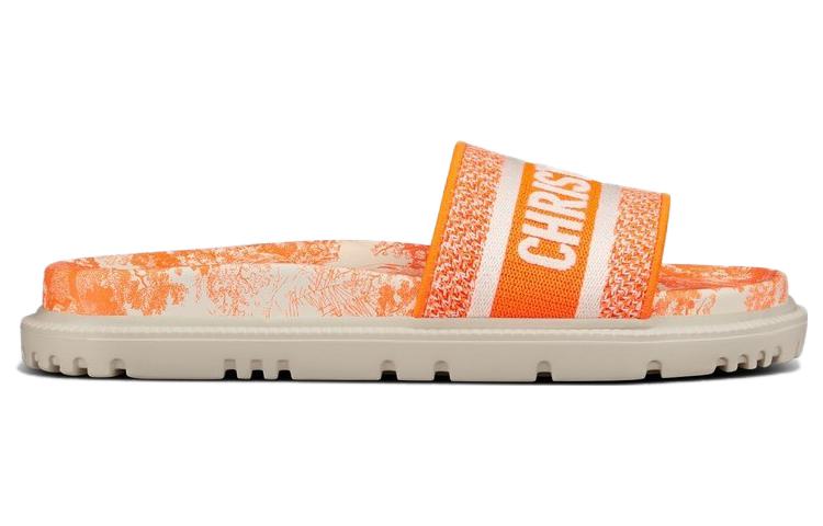 Order (W) 디올 드웨이 "브라이트 오렌지 엠블럼 자수" KCQ550TJU_S74W