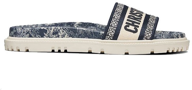 DIOR迪奧 Dway 棉質 標誌刺繡 愛心印花圖案 流行涼拖 女款 深藍色 Order DIOR迪奧 Dway 棉質 標誌刺繡 愛心印花圖案 流行涼拖 女款 深藍色