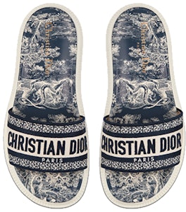 DIOR迪奧 Dway 棉質 標誌刺繡 愛心印花圖案 流行涼拖 女款 深藍色 Purchase DIOR迪奧 Dway 棉質 標誌刺繡 愛心印花圖案 流行涼拖 女款 深藍色