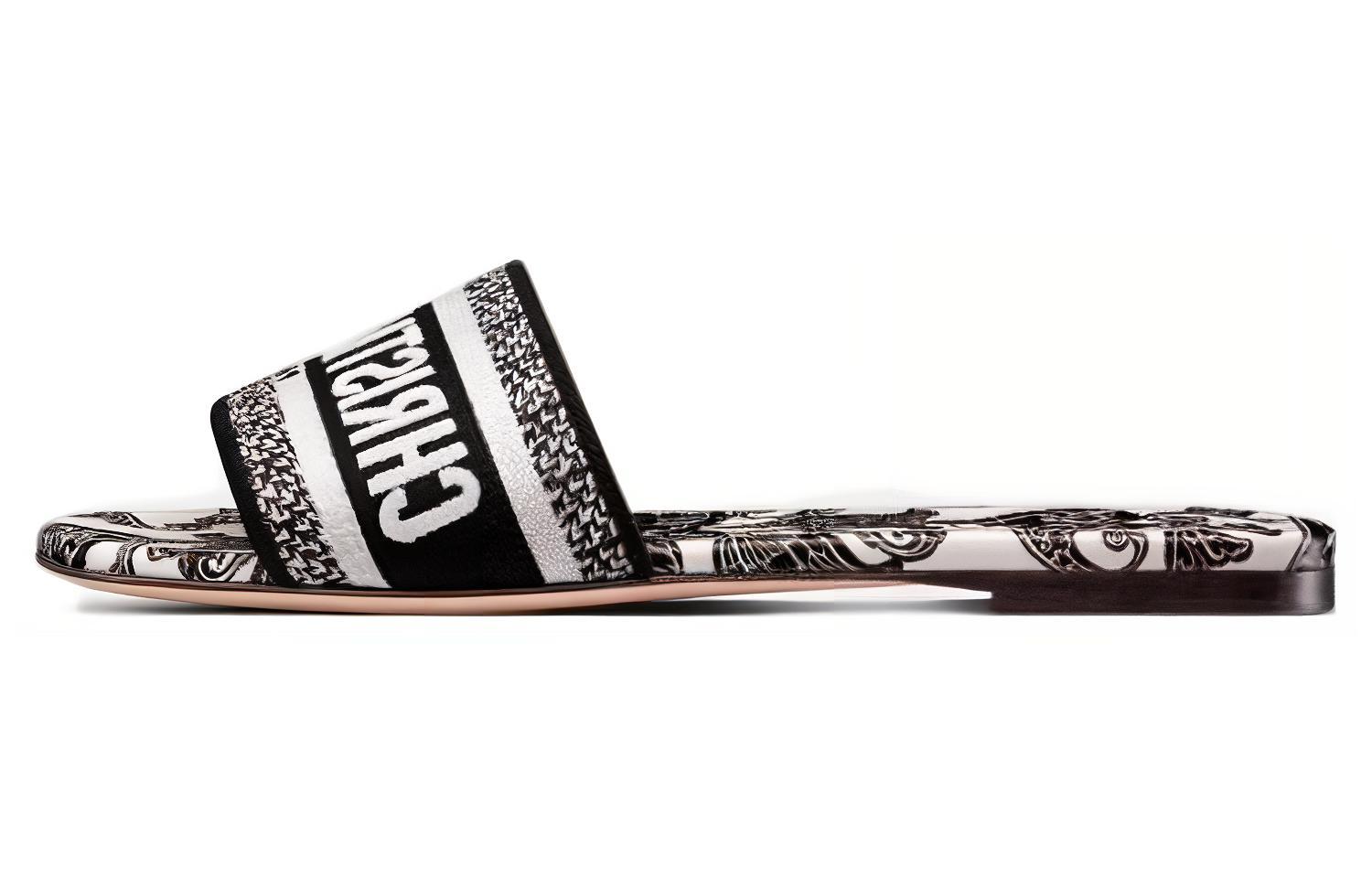 (Women) Dior Dway Canvas Mule 'Black White' KCQ209DME_S17X