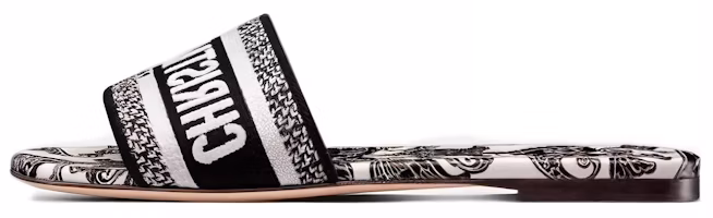 (Women) Dior Dway Canvas Mule 'Black White' KCQ209DME_S17X (Women) Dior Dway Canvas Mule 'Black White' KCQ209DME_S17X