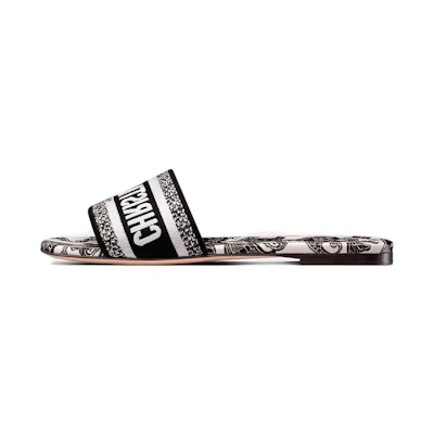 (W) Dior Dway Canvas Mule 'Black White'