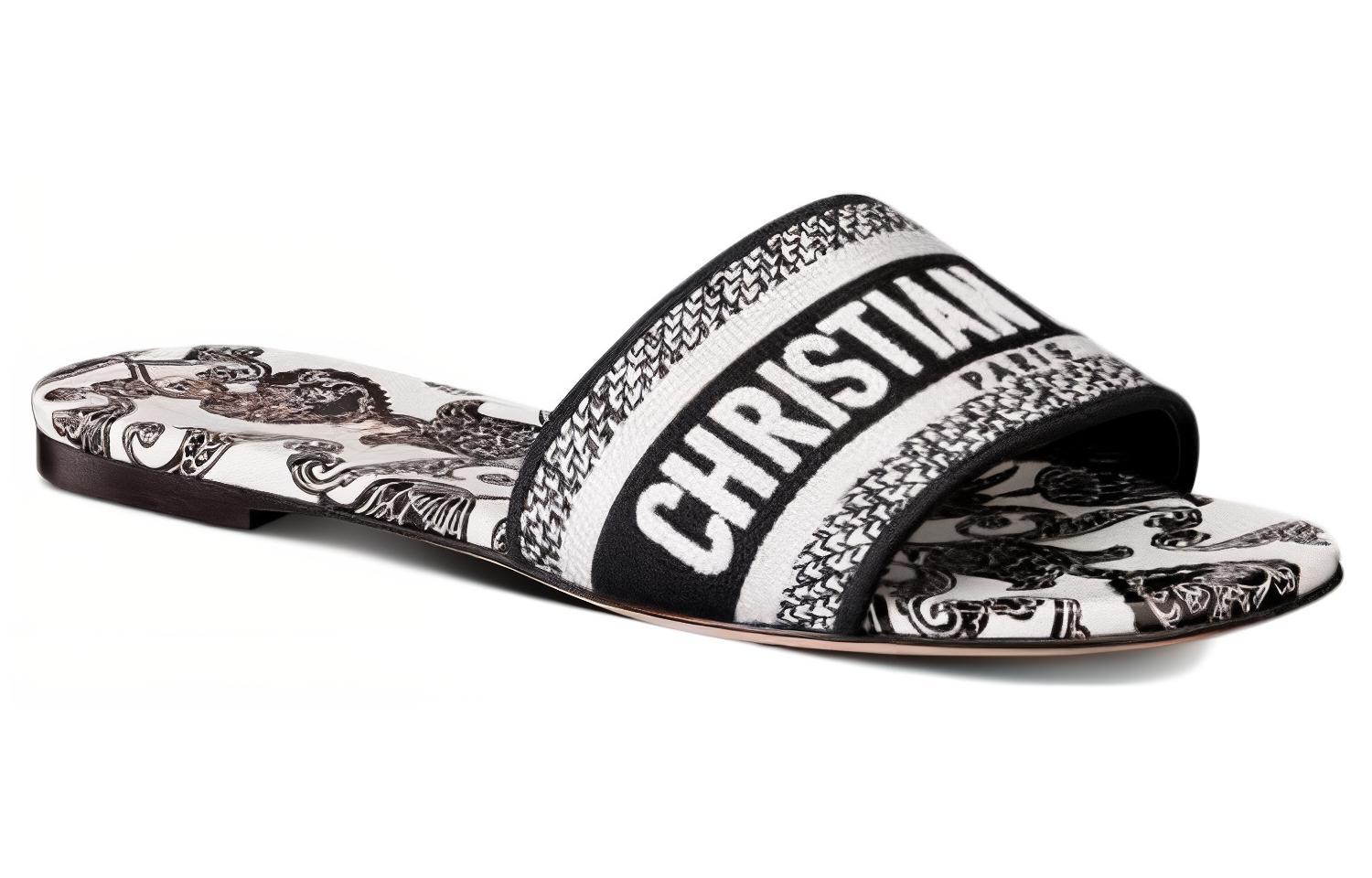 (W) Dior Dway Canvas Mule 'Black White' 圖 3