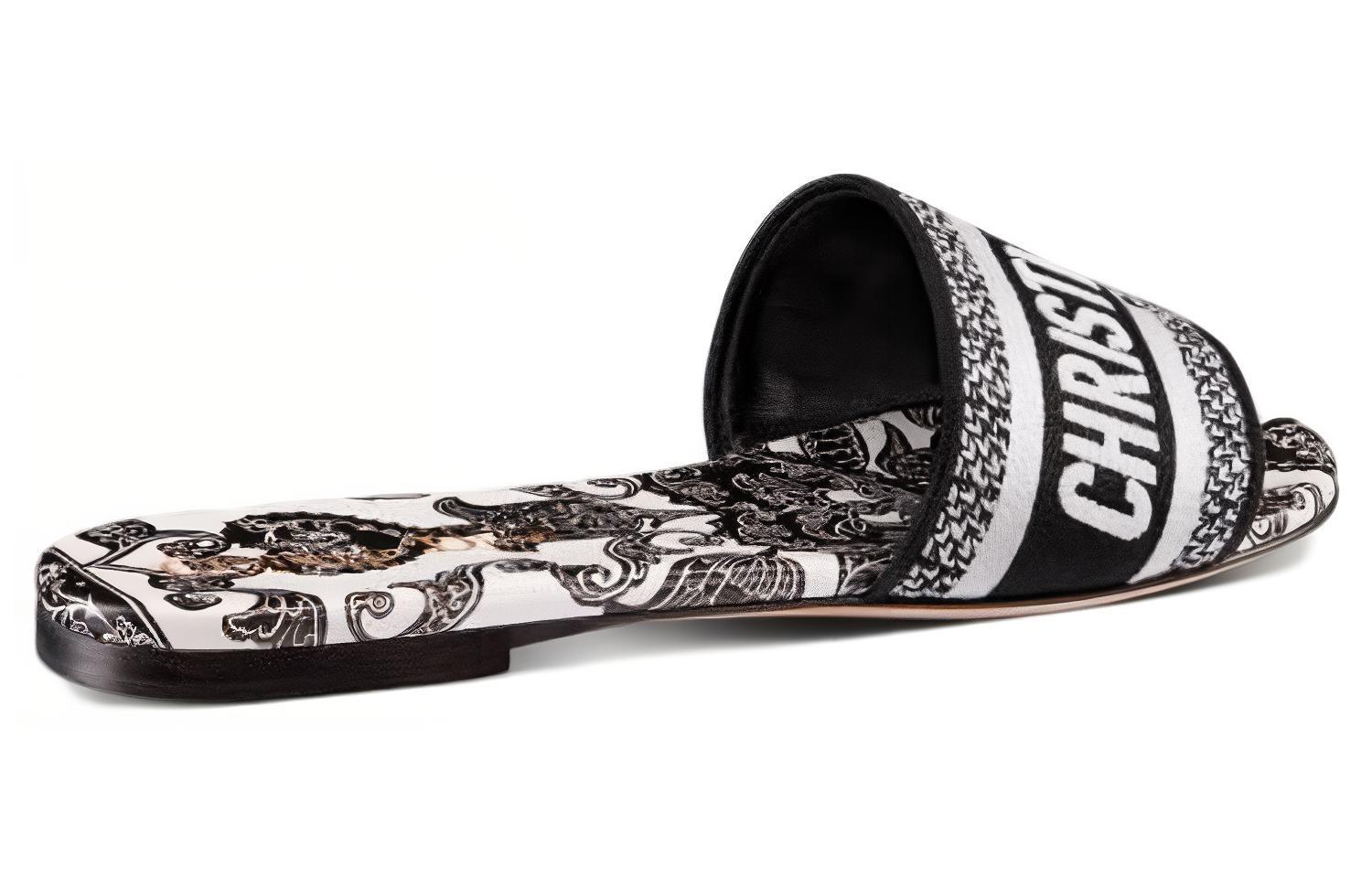 (W) Dior Dway Canvas Mule 'Black White' 圖 5