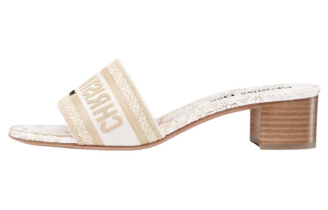 (Women) Dior Dway d'Hiver 'Embroidered Open-Toe White Beige' KCQ244JHL_S67W