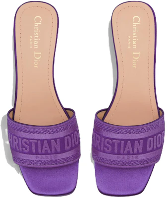(W) Dior Dway Mules à Talons 3.5cm en Toile Brodée Logo Violet KCQ858SBS_S15V Shop (W) Dior Dway Mules à Talons 3.5cm en Toile Brodée Logo Violet KCQ858SBS_S15V