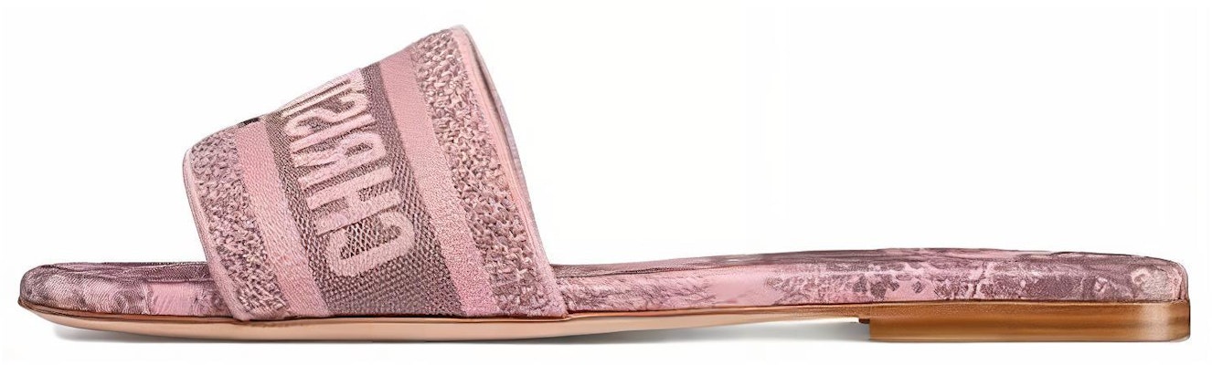 (Women) Dior Dway Embroidered Canvas Flat Slide 'Pink' KCQ209TJE_S62P Buy (Women) Dior Dway Embroidered Canvas Flat Slide 'Pink' KCQ209TJE_S62P