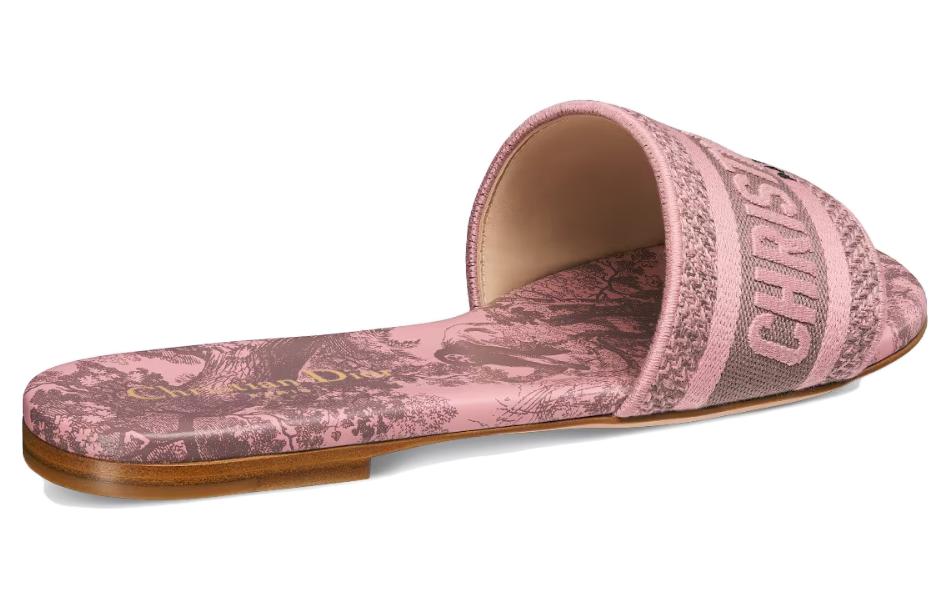 Lookbook (W) Dior Dway Sandal Bersulam Kanvas Datar ‘Pink’ KCQ209TJE_S62P