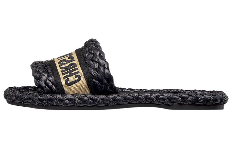 (Women) Dior Dway Embroidered Canvas Slide 'Black' KCQ844ECJ_S900