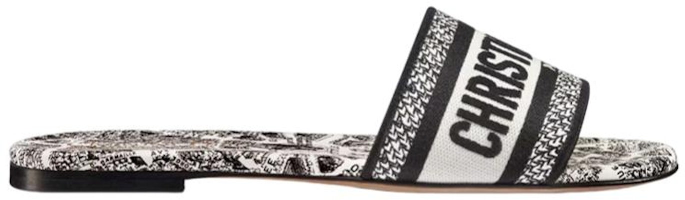 (Women) Dior Dway Embroidered Canvas Slide 'Black White' KCQ209KPY_S15W Order (Women) Dior Dway Embroidered Canvas Slide 'Black White' KCQ209KPY_S15W