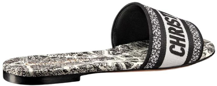 (W) 迪奥黑白刺绣帆布拖鞋 KCQ209KPY_S15W Shop (W) 迪奥黑白刺绣帆布拖鞋 KCQ209KPY_S15W