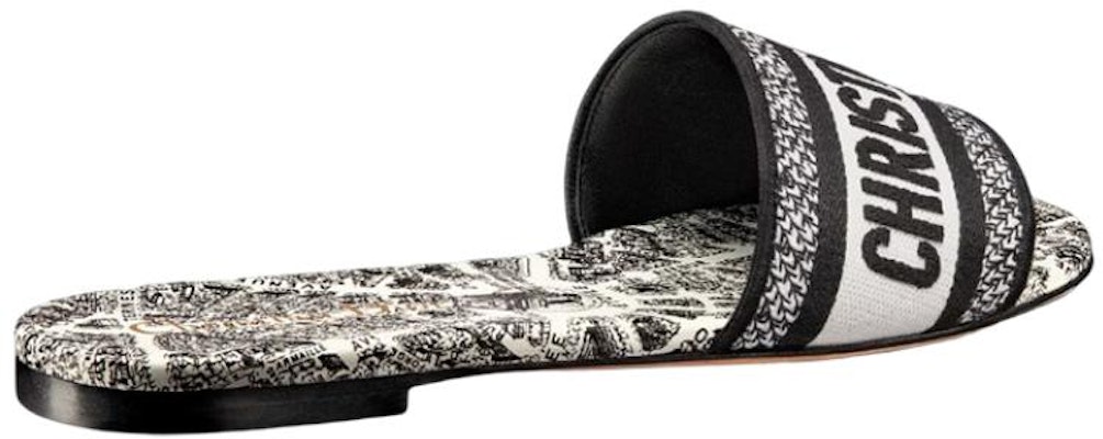 (Women) Dior Dway Embroidered Canvas Slide 'Black White' KCQ209KPY_S15W Shop (Women) Dior Dway Embroidered Canvas Slide 'Black White' KCQ209KPY_S15W