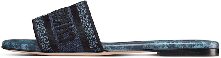(Women) Dior Dway Embroidered Canvas Slide 'Blue' KCQ308TJD_S92Z (Women) Dior Dway Embroidered Canvas Slide 'Blue' KCQ308TJD_S92Z