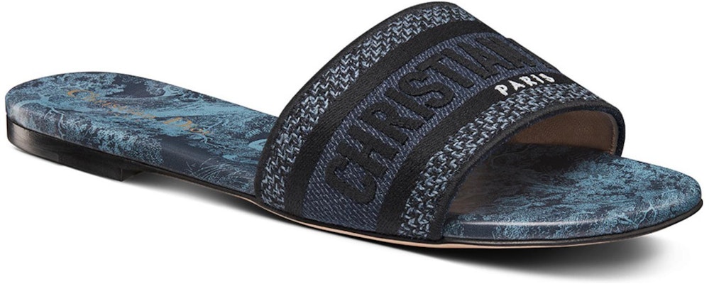 (Women) Dior Dway Embroidered Canvas Slide 'Blue' KCQ308TJD_S92Z Order (Women) Dior Dway Embroidered Canvas Slide 'Blue' KCQ308TJD_S92Z