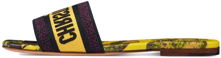 (Women) Dior Dway Embroidered Canvas Slide 'Yellow' KCQ209VOY_S50H (Women) Dior Dway Embroidered Canvas Slide 'Yellow' KCQ209VOY_S50H