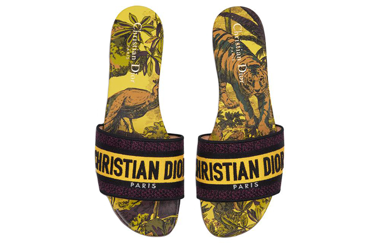 Lookbook (W) Dior Dway Selipar Kanvas Bersulam 'Kuning' KCQ209VOY_S50H